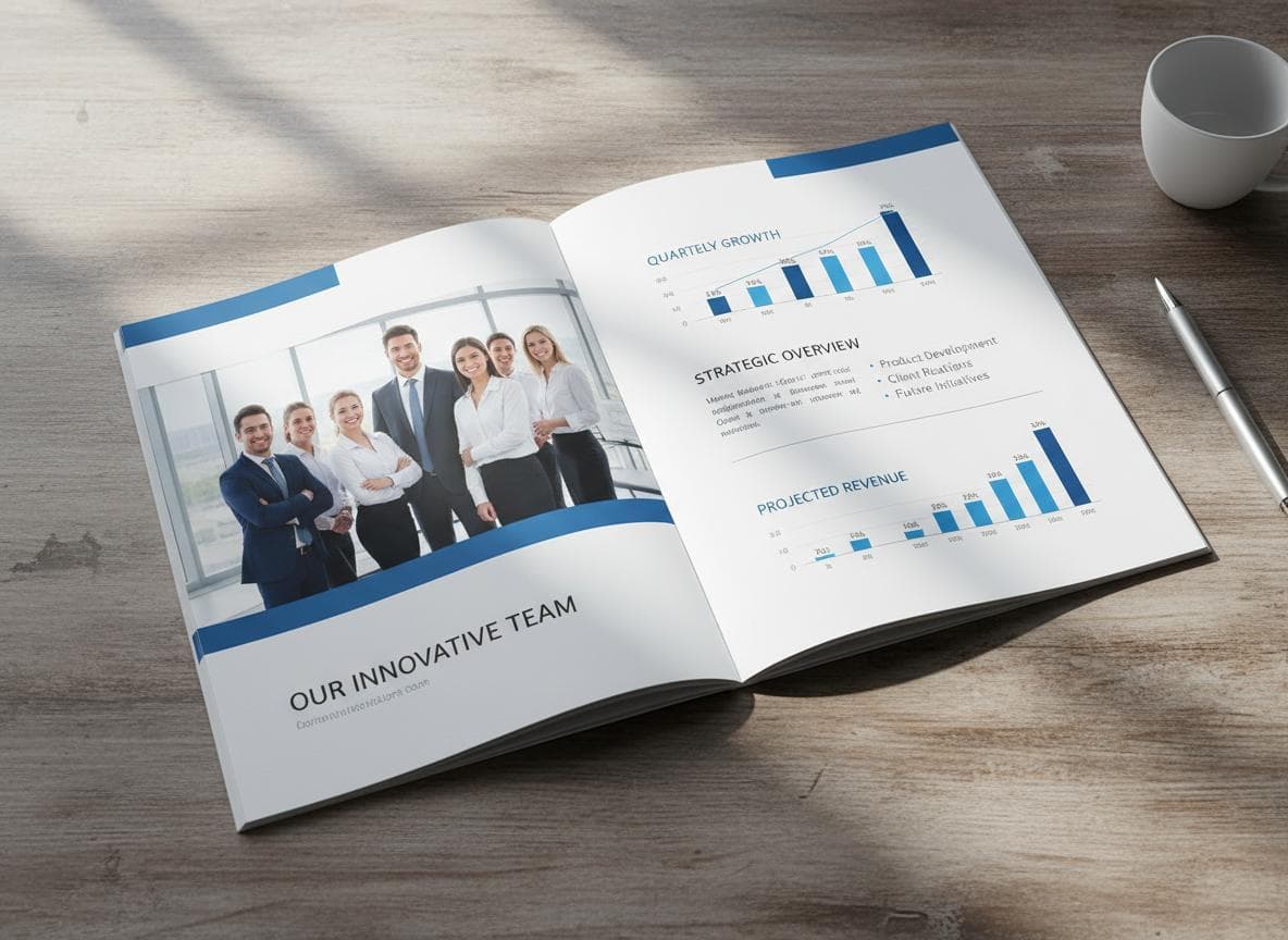 Brochure corporativo con sistema grafico modular